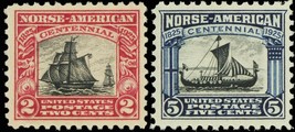 Scott 620-21 Mint NH 1925 Norse-American Issue Postage Stamps - $17.95