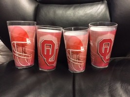 Oklahoma Sooners 16 Oz. Elite Pint Glass 4 per Order NCAA Official - $41.57