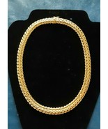 14K Yellow Gold 17&quot; FANCY LINK Wide Necklace Italy - $2,250.75