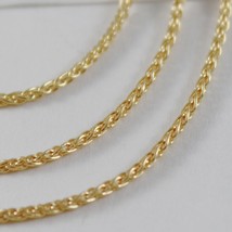 SOLID 18K YELLOW GOLD SPIGA WHEAT EAR CHAIN 20 INCHES, 1.5 MM, MADE IN ITALY image 2
