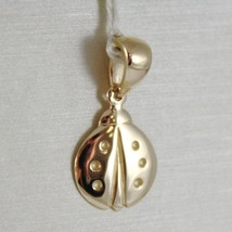 18K Yellow Gold Flat Ladybug Pendant Charms, 18 Mm Smooth Bright Made In Italy - $204.32