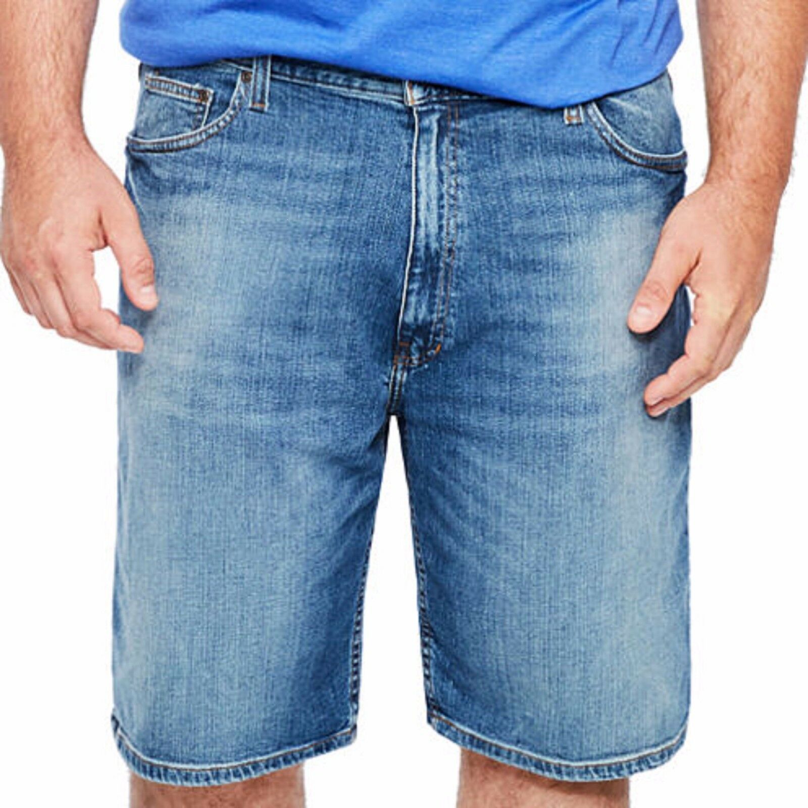 Mens BiG & TaLL Distressed Blue Denim Shorts 46 Regular Fit 10