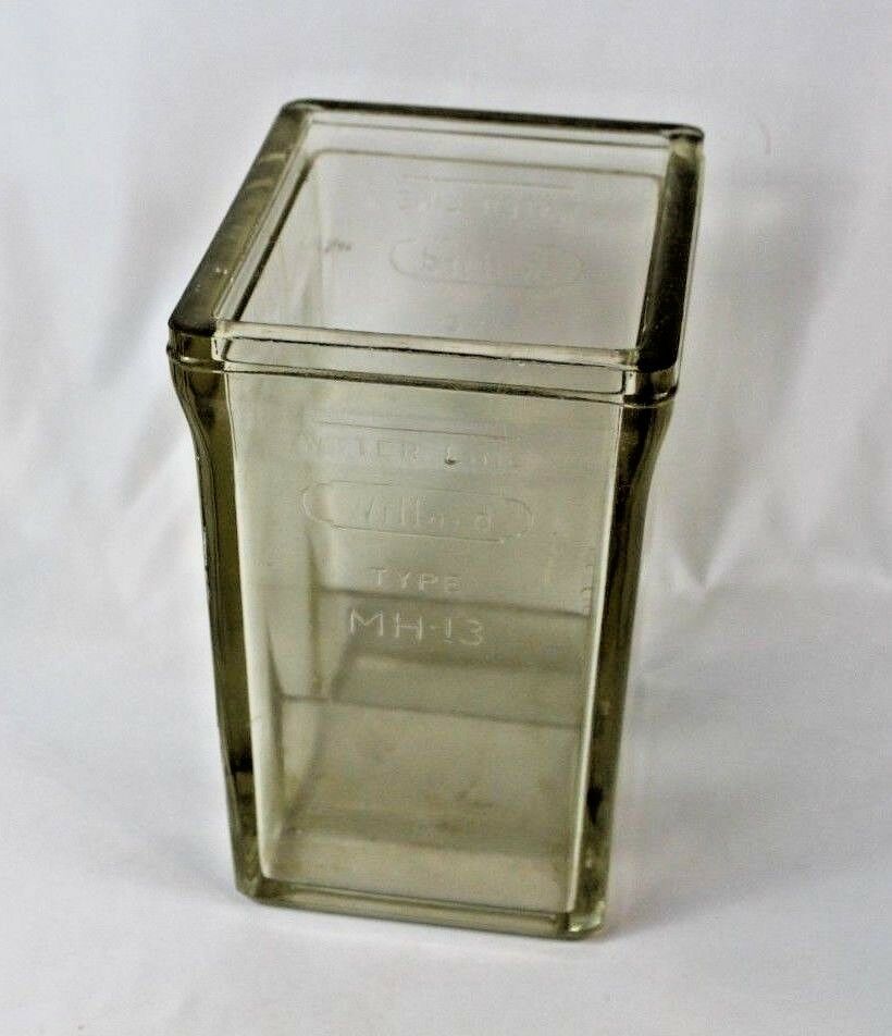 Vintage Antique Willard Type MH13 MH13 Lead Acid Glass Battery Box VG