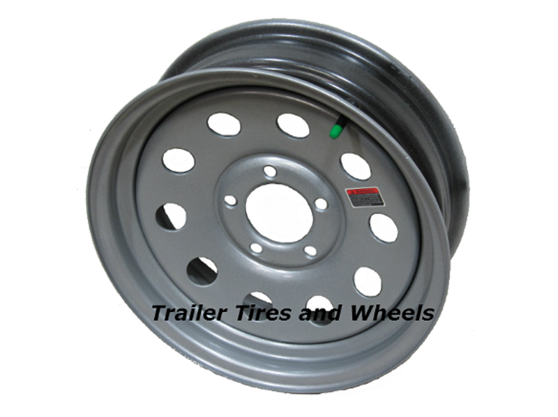 Jingu 15x6 Steel Trailer Wheel Silver Mod 5-4.5 camper rv utility ...