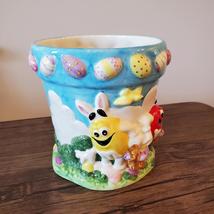 M&M Easter Planter, Ceramic Pot with M and M's on Easter Egg Hunt, 5" image 4