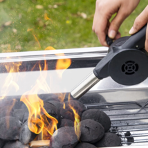 BBQ Grill Fan Hand-Cranked Portable Air Blower Tool Outdoor Fire Picnic ... - £14.35 GBP