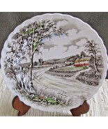 WOOD &amp; SONS Scenic Plate with stand Stafford Shire Country Lane Made in ... - $22.76