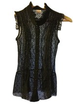 Beautiful  Xhilaration Sheer Black Gothic Summer Lace Top Size M - $15.00