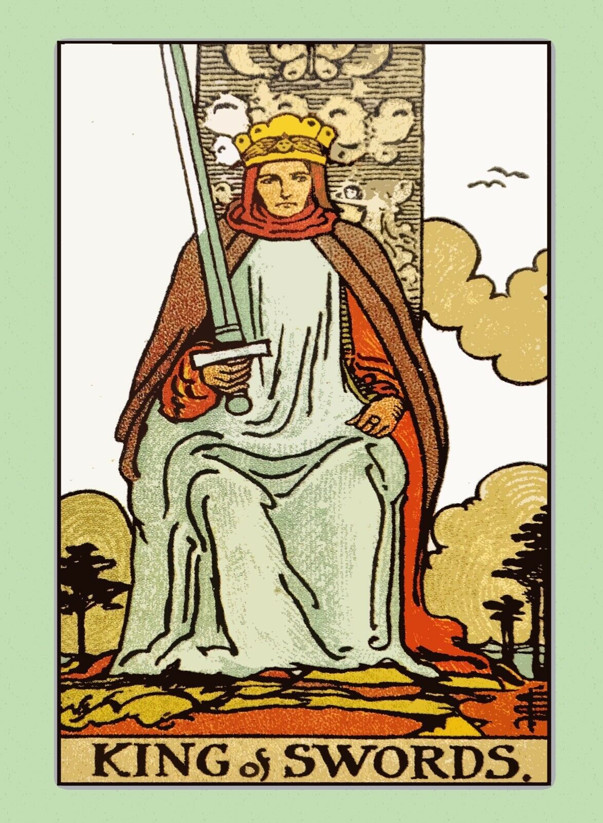 Decoration Poster from Vintage Tarot Card.King of Swords.Spades.Wall Decor.11397