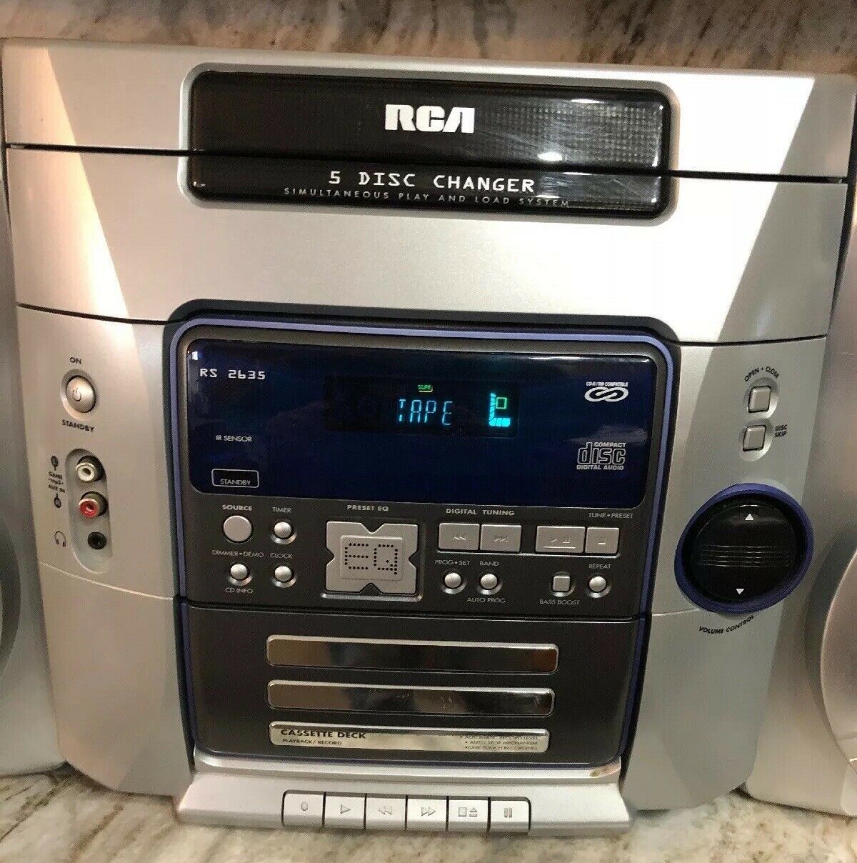 RCA RS 2635 AM FM Cassette Home Theater Compact Audio SystemCD Fixer