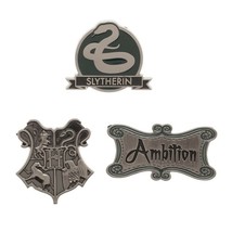 Harry Potter House of Slytherin Logo Metal Lapel Pin Set of 3 NEW UNUSED - $11.64