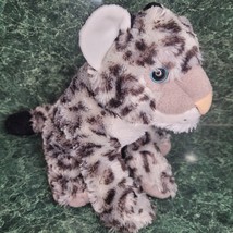 Wild Republic Plush Snow Leopard Gray & Black Spotted Cat Blue Eyes Stuffed 12" - $9.95