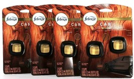 4 Packs Febreze Car 0.14 Oz Wood Amber OUD Cedar 2 Ct Air Freshener Vent Clips