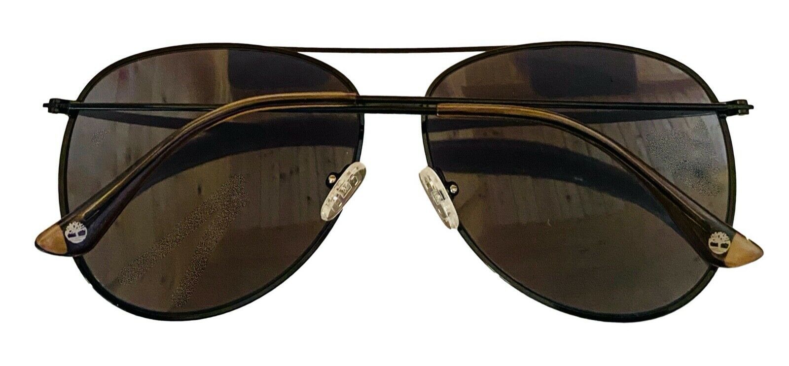 Timberland Sunglass Mens Shiny Black Metal Aviator Solid Smoke Lens