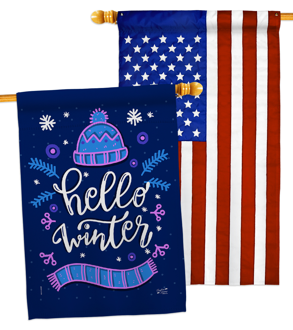 Hello Winter - Impressions Decorative USA Applique House Flags Pack ...