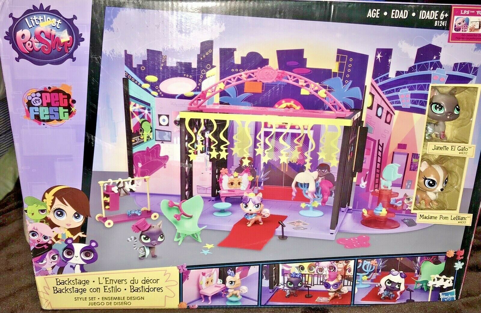 Littlest Pet Shop Backstage Style Set 2 Pets Madame Pom LeBlanc Janette ...