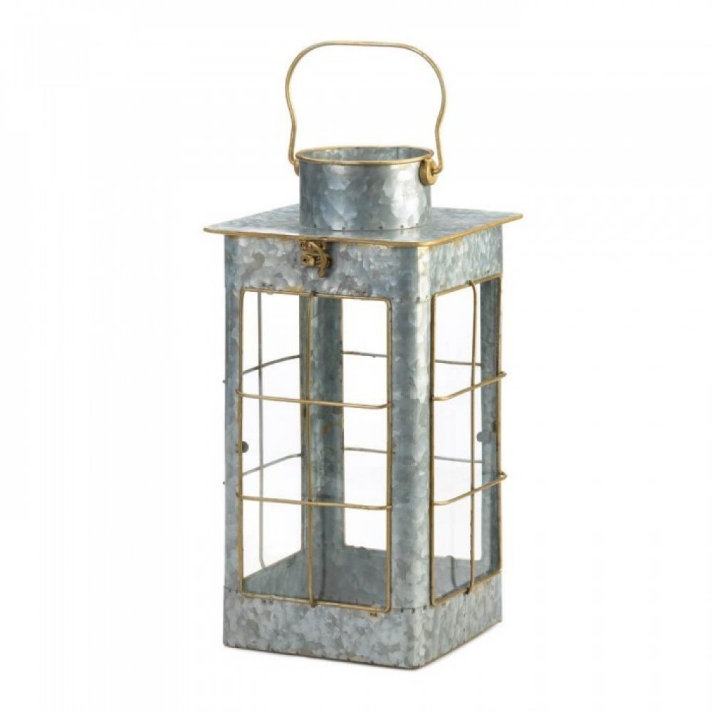 Farmhouse Galvanized Lantern Candle Holders & Accessories