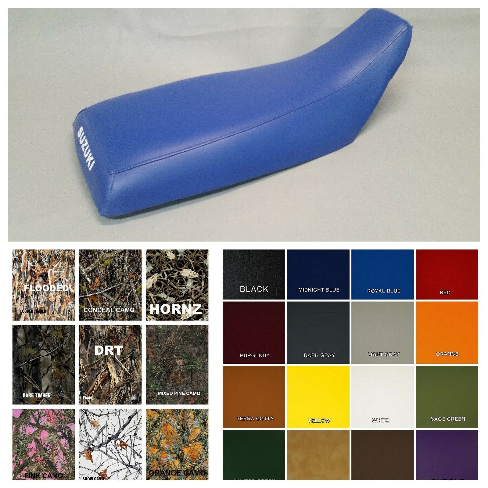 Suzuki QuadRunner LTF160 Seat Cover LT160 ROYAL BLUE & 25 COLORS (ST