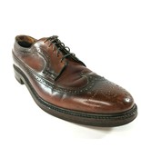 Vintage Florsheim Brown Leather Dress Shoes Oxfords 10.5 B Wingtip Long ... - $58.92