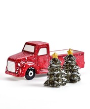 Festive Truck Salt Pepper Shaker Set w Tree Christmas Ceramic Country Tableware image 2