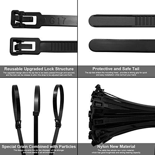 Releasable Zip Ties, Reusable Multi-Purpose Cable Ties 12 Inch Gear Tie ...
