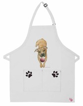 Pit Bull Terrier Tan with Ball Two Pocket Bib Apron by Mary Badenhop - $29.95