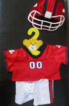 Build A Bear Workshop Red Navy &amp; White Football Uniform 3 Pc. On Hanger - $15.14