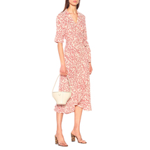 Ganni red floral print crepe wrap dress 3 thumb200