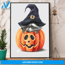 Pumpkin And Raccoon Witch Canvas And Poster - $49.99