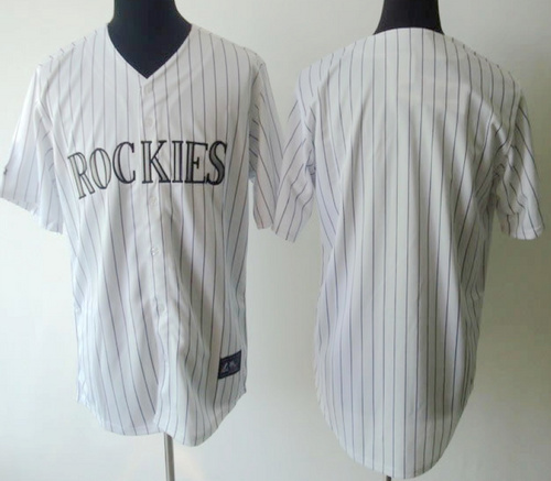 Image of Blank no name Jerseys Colorado Rockies white striped t shirts
