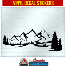 Mountain &amp; Forest Vinyl Decal Car Window Wall Sticker | CHOOSE SIZE &amp; COLOR - $2.75+