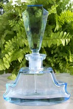 Vintage Light Blue Perfume Bottle~DAUBER Intact~Acid Etched Signature~VE... - $188.09