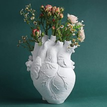 Heart Shaped Vase, Anatomical Human Flower Pot Sculpture Figurine, Resin... - $56.93