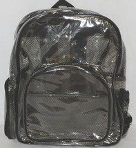 Unbranded Item Clear Netted Backpack Black Trim Medium Five Pockets image 1