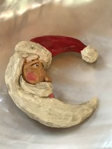 Estate Carved Resin Santa Claus in the MOON Celestial Christmas Holiday ... - $13.09