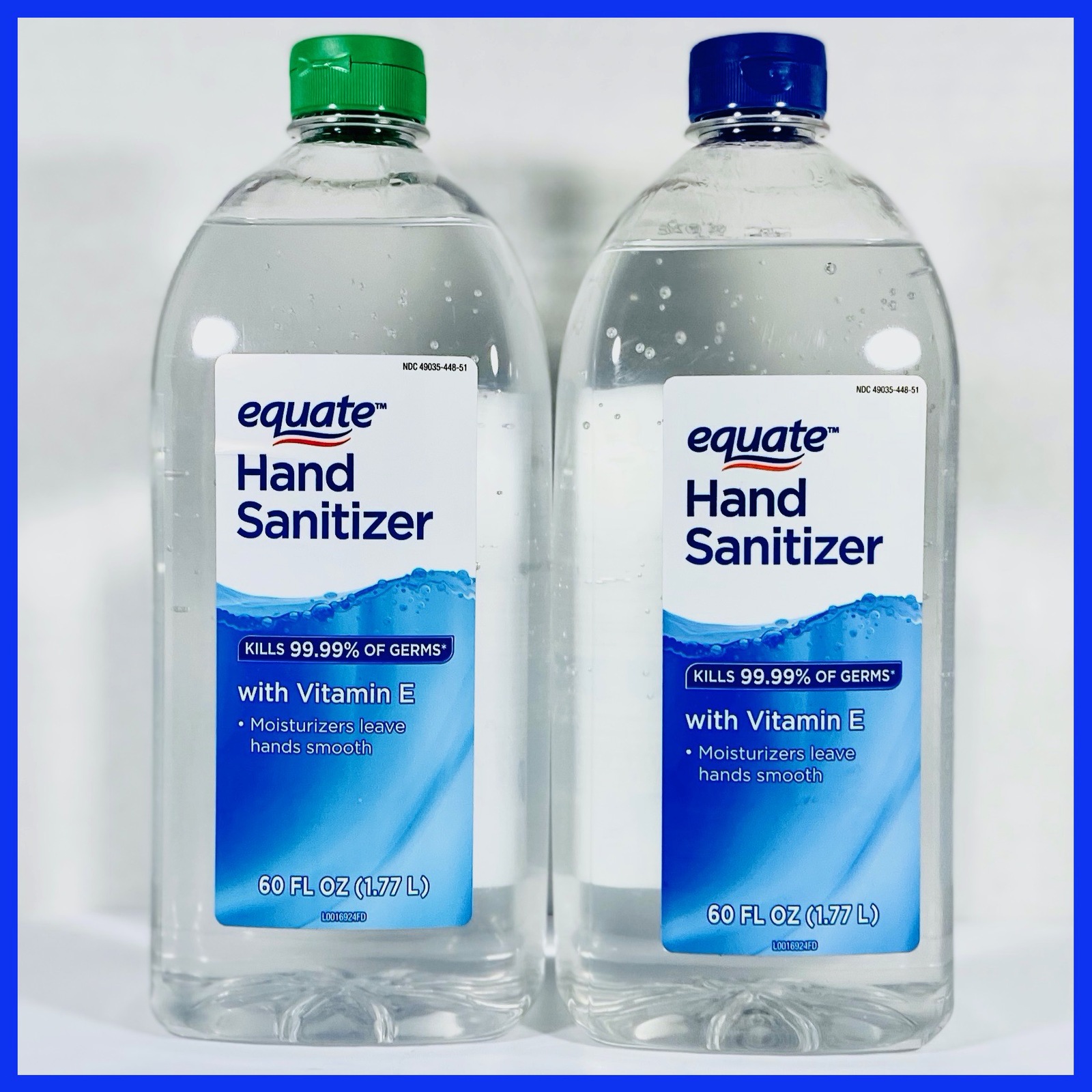 (2) Equate Moisturizing Hand Sanitizer with Vitamin E, 60 fl oz = 120