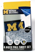 The Northwest Company Michigan Wolverines Microfiber 4 Piece Full Sheet Set