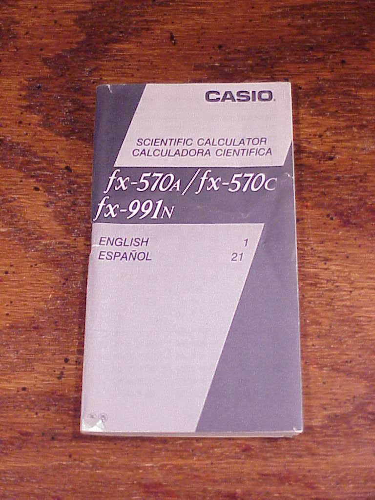 Casio Scientific Calculator Instruction Manual, for fx570a, fx570c
