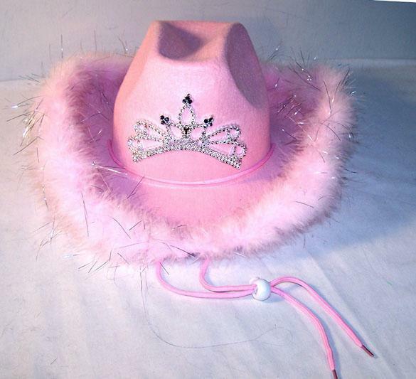 pink cowboy hat with light up tiara