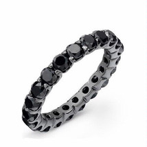 4.50 Carat 14K Black Gold Black Enhanced Diamond Eternity Wedding Band Ring  - $715.76