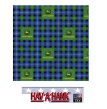 USA MADE Hav-A-Hank John Deere TRACTOR PLAID Bandana Head Neck Wrap Face Scarf b - $12.99