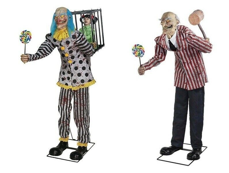 Halloween Animated MR HAPPY CLOWN & CANDY CREEP Props Haunted House GET ...