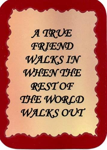 A True Friend Walks In When The Rest Of The World 3 x 4 Love Note Inspirationa