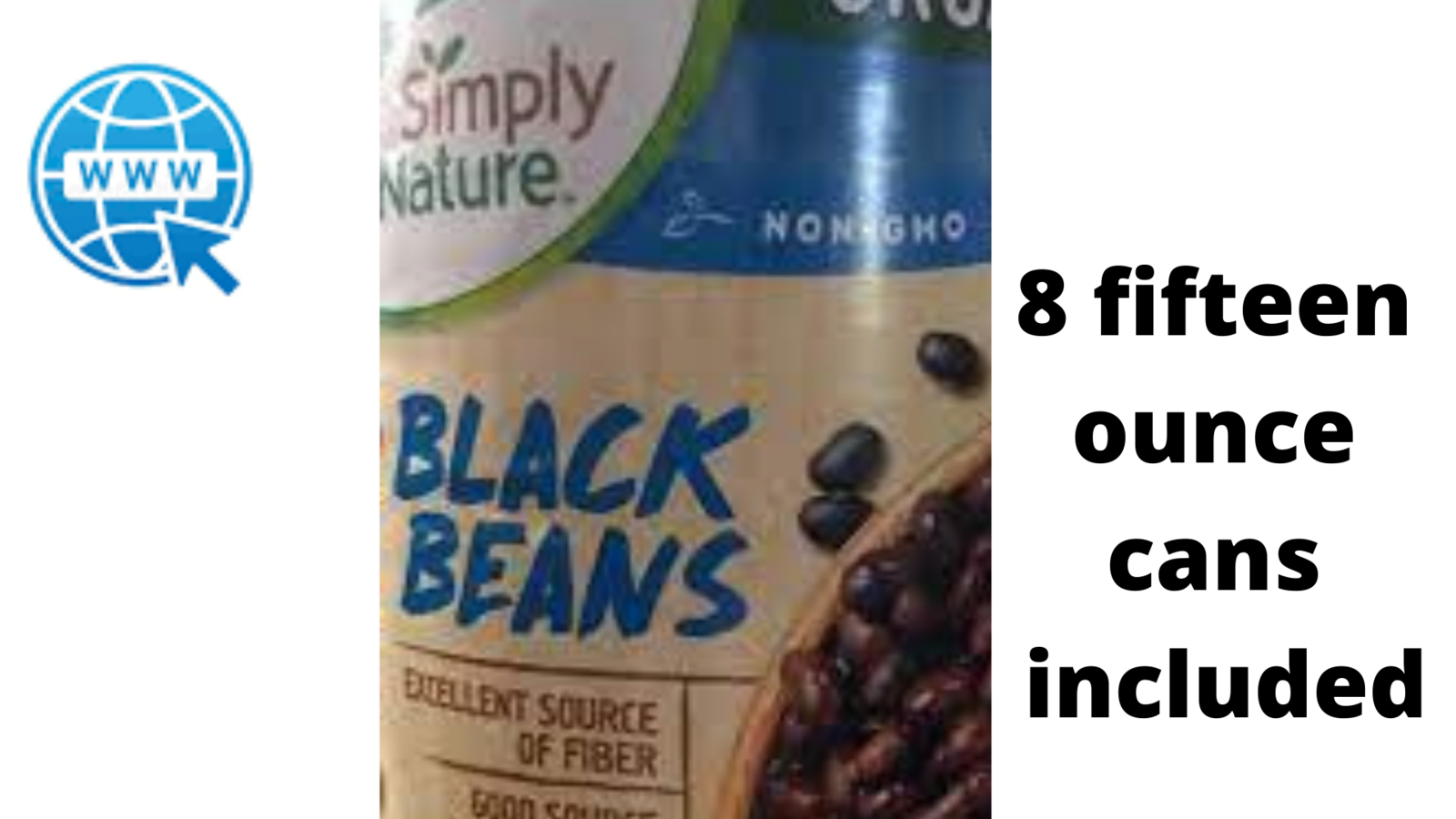 Simply Nature Organic Black Beans , 8 Cans, (15 Oz) Fast Shipping 4099100013238 Tinned, Jarred
