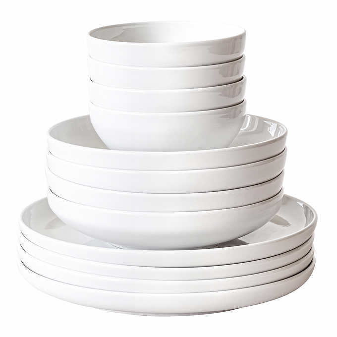 Over & Back 12piece Dinnerware Set St. Germain Porcelain Plates