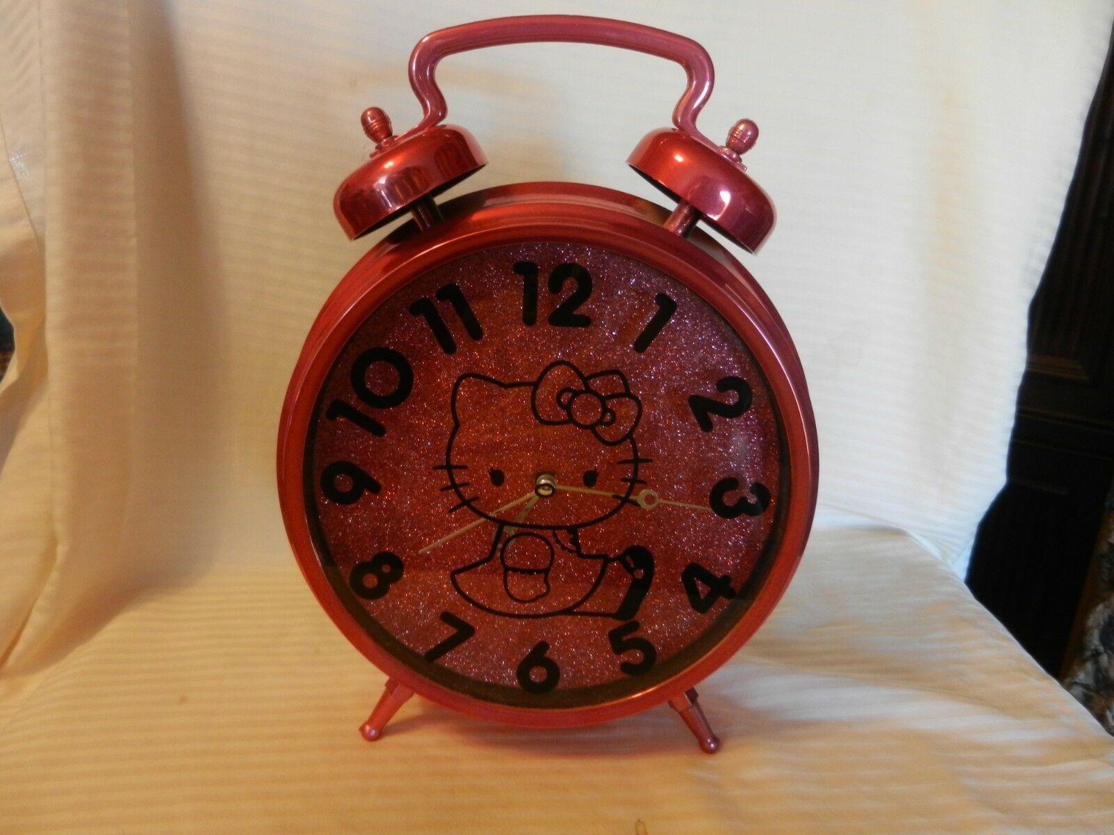 Hello Kitty Large Pink Alarm Clock from Sanrio 2014 Pink Glitter 12