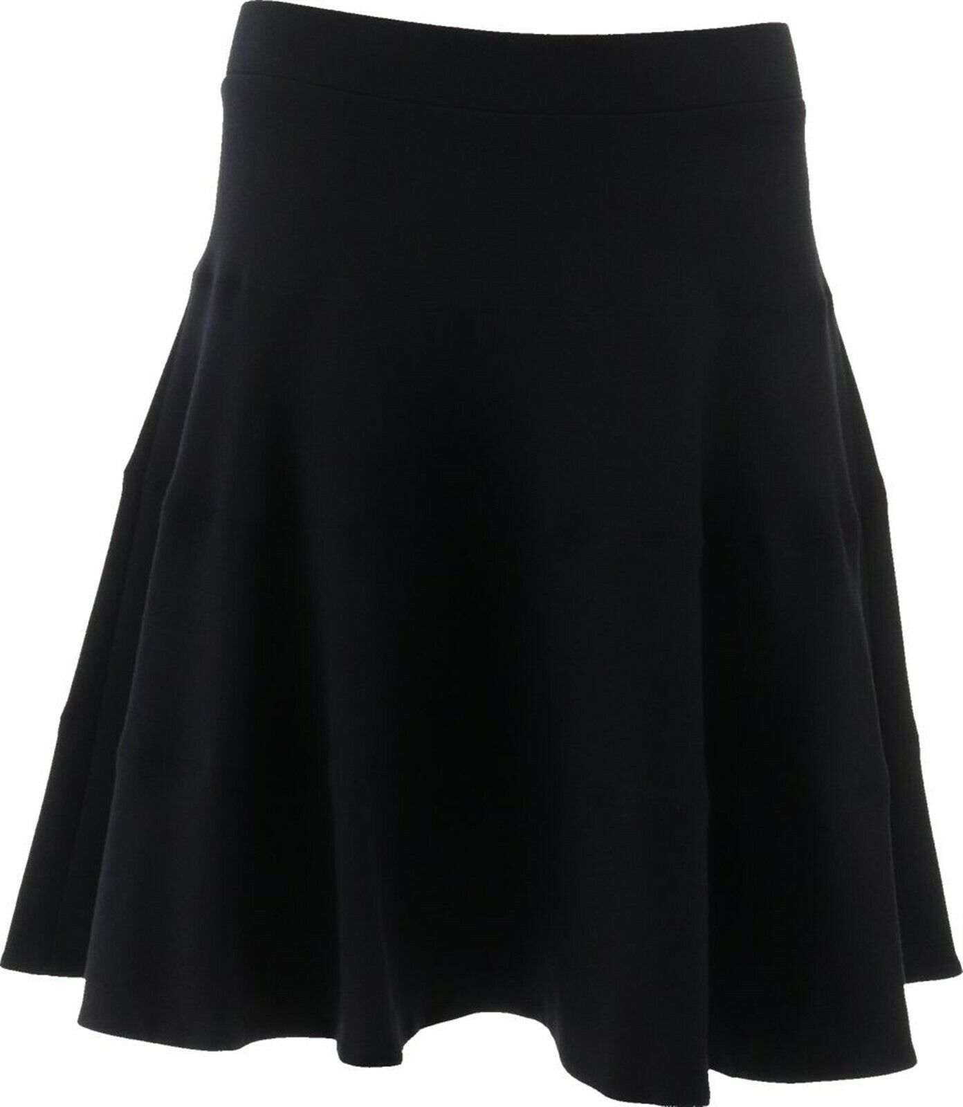 Lands' End Women Petite Seamed Ponte A-Line Skirt BLACK L NEW 474373