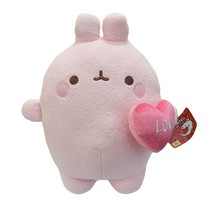 Molang Heart Love Plush Stuffed Animal Plush Doll Korean Toy 25cm 9.8inch (Pink) image 1