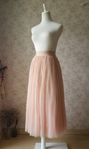 Blush Pink Long Tulle Skirt High Waisted Plus Size Long Tulle Tutu Blush Skirt image 6