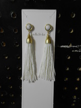 stella and dot white tassel earrings
